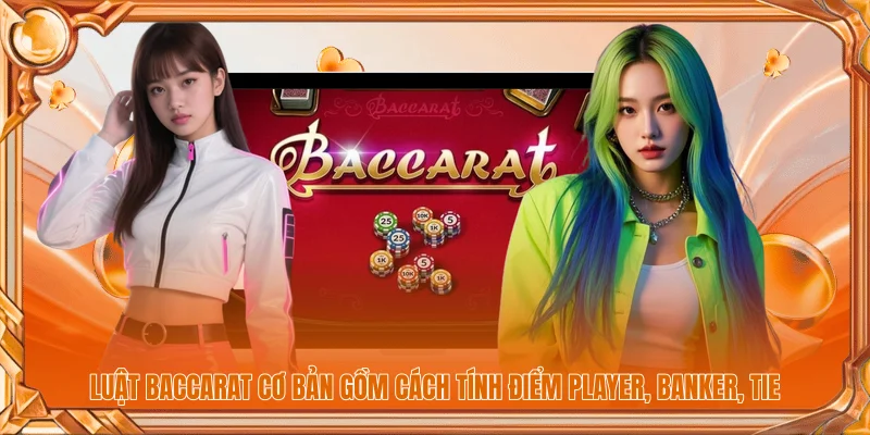 Luật Baccarat cơ bản gồm cách tính điểm Player, Banker, Tie